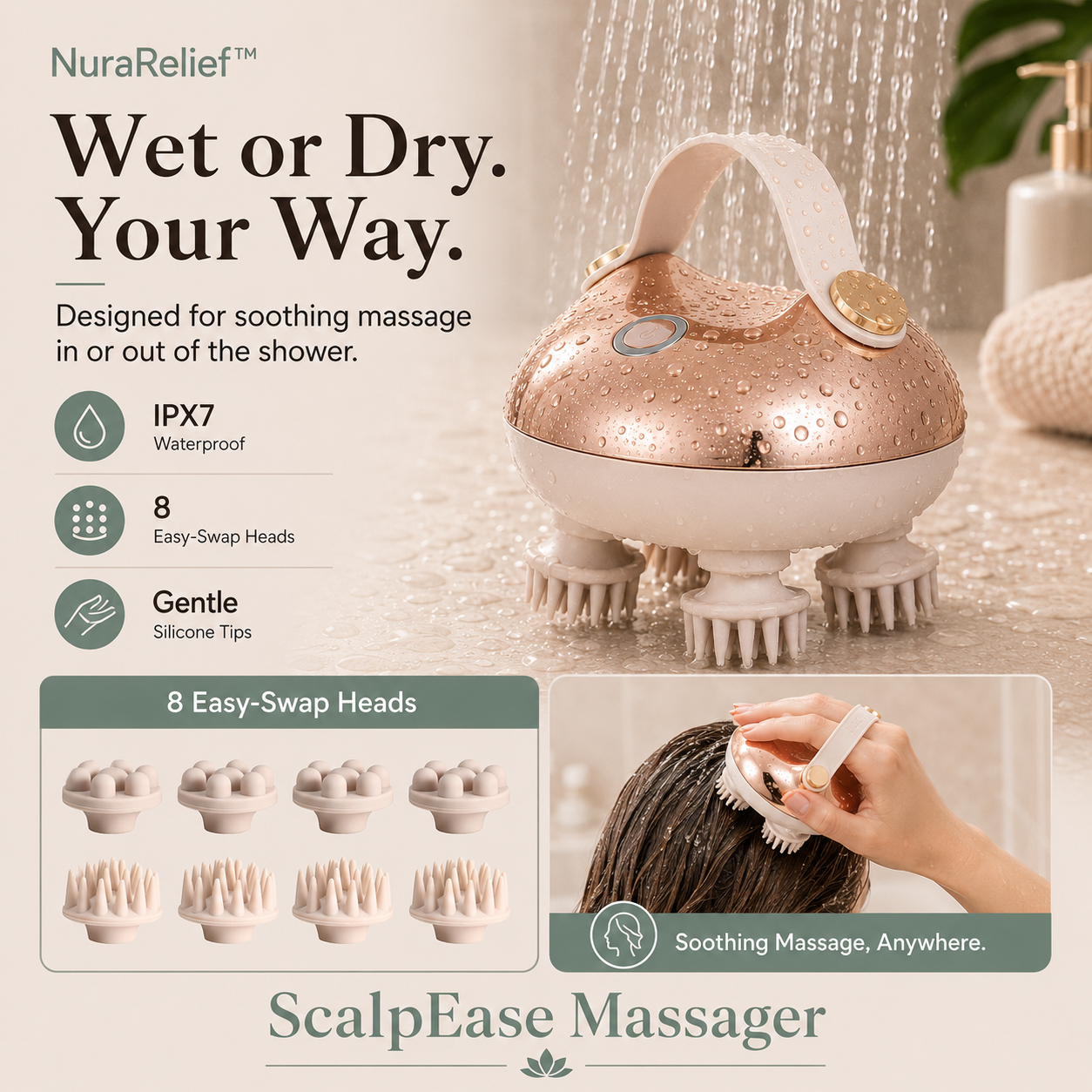 NuraRelief™ ScalpEase Massager